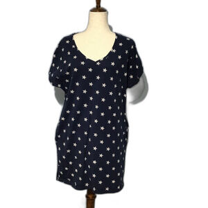 Navy Star Print Dress NY & Co Size L
